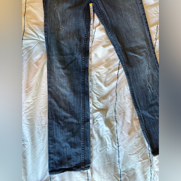Armani Exchange Potassium Distressed Straight Leg Jeans - Picture 7 of 9